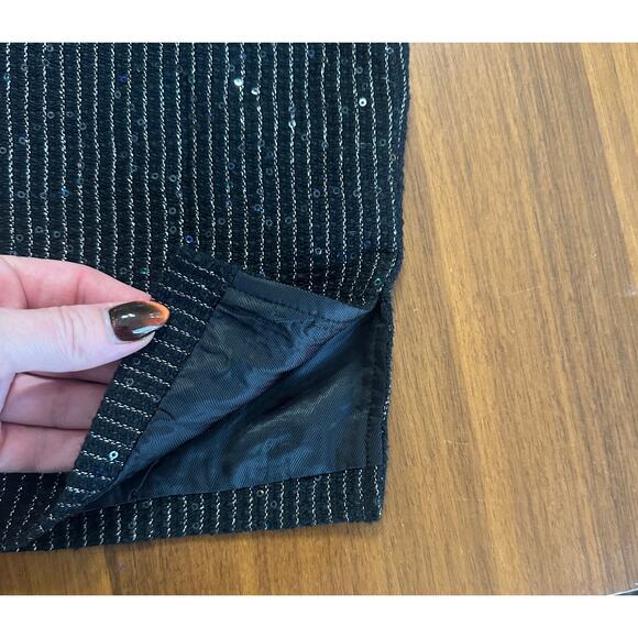 Walter Baker Black Tyler Pant, Sparkle Tweed, Cropped, Holiday,  Size 12 NWOT - Picture 6 of 12